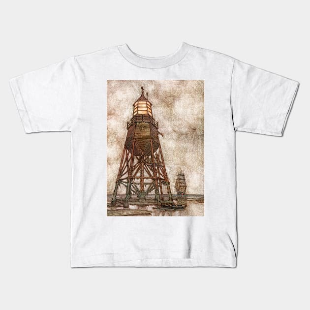 William Heath Robinson - Coastwise Lights Kids T-Shirt by vintage-art